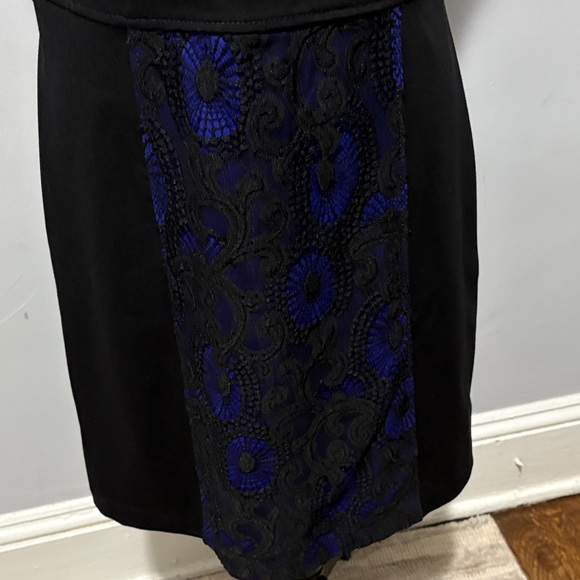 LOFT Black and Blue Lace Mini Dress - Picture 3 of 5
